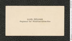 Seite 1, Eingelegte Visitenkarte, Beilage zu "Skizze: Die voreiszeitlichen Fundstätten von Willendorf in der Wachau. N. Ö." (NHMW-PRAE-BBB-91-Beilage-1)